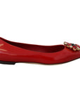 Dolce & Gabbana Red Suede Crystal Loafers - Exquisite Elegance