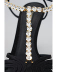 Dolce & Gabbana Elegant Silk Blend Crystal T-Strap Heels
