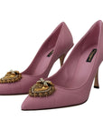 Dolce & Gabbana Devotion Leather Heels in Pink
