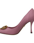 Dolce & Gabbana Devotion Leather Heels in Pink