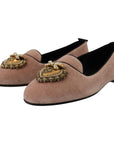 Dolce & Gabbana Elegant Pink Velvet Devotion Loafers