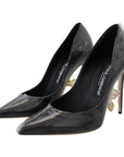 Dolce & Gabbana Elegant Black Gold Detail Heels Pumps