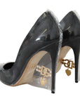 Dolce & Gabbana Elegant Black Gold Detail Heels Pumps