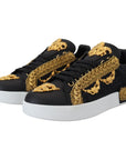 Dolce & Gabbana Elegant Portofino Leather Sneakers in Black
