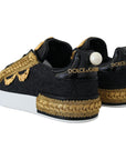 Dolce & Gabbana Elegant Portofino Leather Sneakers in Black