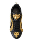 Dolce & Gabbana Elegant Portofino Leather Sneakers in Black