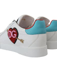 Dolce & Gabbana Elegant White Portofino Leather Sneakers