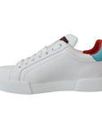Dolce & Gabbana Elegant White Portofino Leather Sneakers
