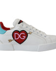 Dolce & Gabbana Elegant White Portofino Leather Sneakers