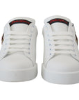 Dolce & Gabbana Elegant White Portofino Leather Sneakers