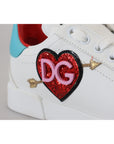 Dolce & Gabbana Elegant White Portofino Leather Sneakers