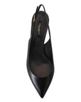 Dolce & Gabbana Elegant Black Leather Slingback Pumps