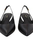 Dolce & Gabbana Elegant Black Leather Slingback Pumps