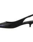 Dolce & Gabbana Elegant Black Leather Slingback Pumps