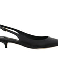 Dolce & Gabbana Elegant Black Leather Slingback Pumps