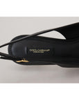 Dolce & Gabbana Elegant Black Leather Slingback Pumps