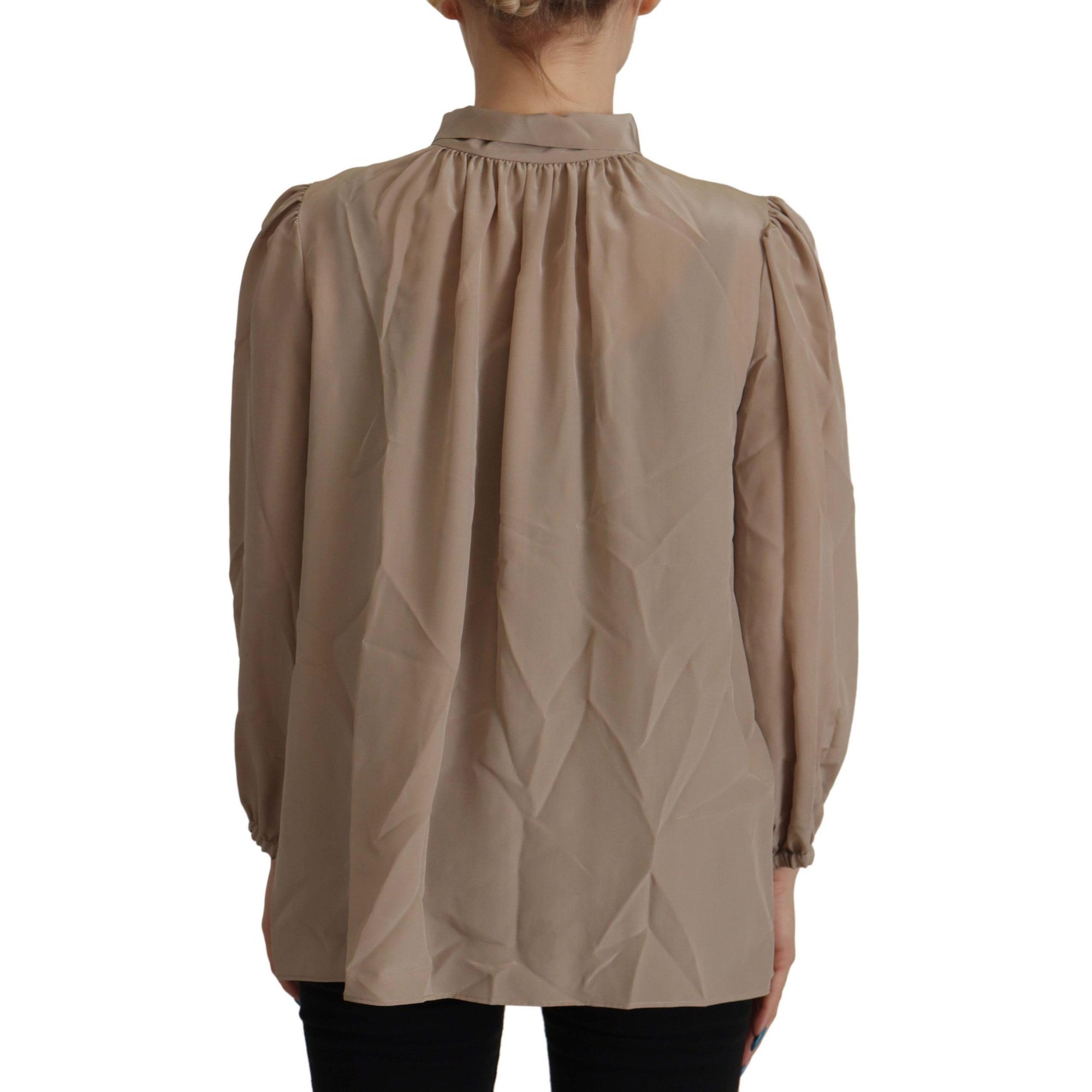 Dolce & Gabbana Elegant Silk Ascot Collar Blouse