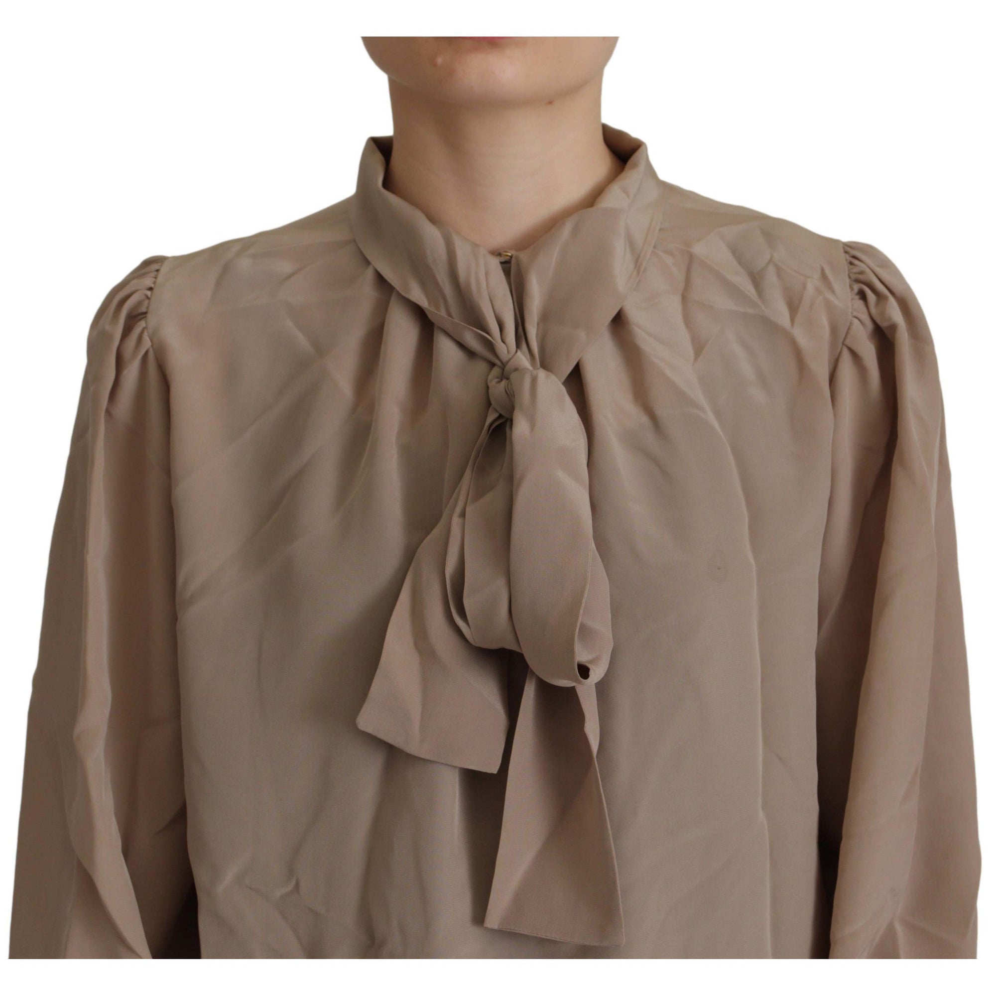 Dolce & Gabbana Elegant Silk Ascot Collar Blouse