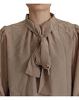 Dolce & Gabbana Elegant Silk Ascot Collar Blouse