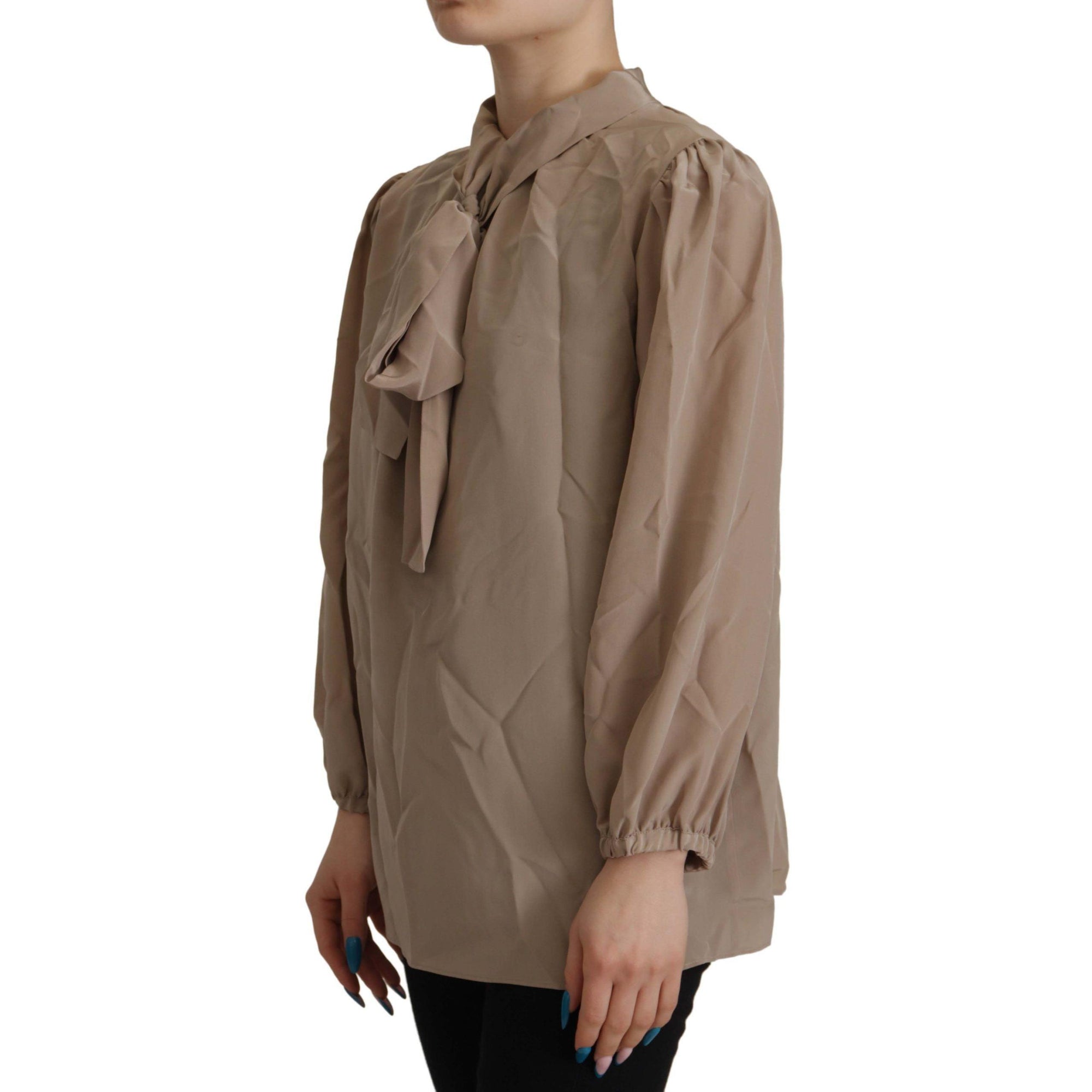 Dolce & Gabbana Elegant Silk Ascot Collar Blouse