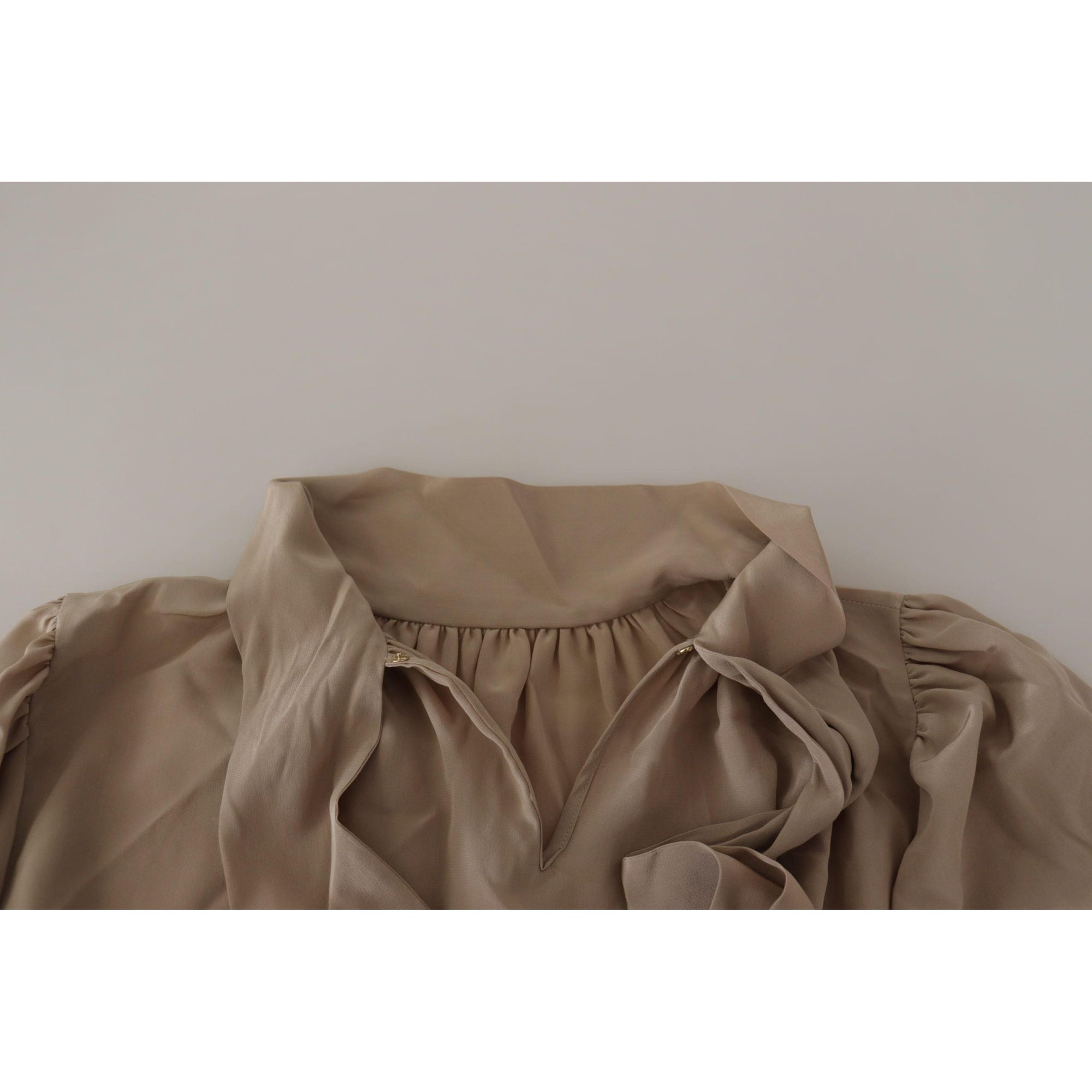 Dolce & Gabbana Elegant Silk Ascot Collar Blouse