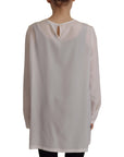 Dolce & Gabbana Elegant Silk Top with Logo Embroidery