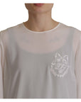 Dolce & Gabbana Elegant Silk Top with Logo Embroidery
