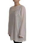 Dolce & Gabbana Elegant Silk Top with Logo Embroidery