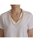 Dolce & Gabbana Stunning V-Neckline Logo Embellished Tee
