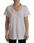 Dolce & Gabbana Stunning V-Neckline Logo Embellished Tee