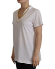 Dolce & Gabbana Stunning V-Neckline Logo Embellished Tee
