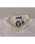 Dolce & Gabbana Stunning V-Neckline Logo Embellished Tee