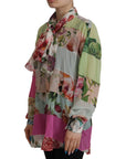 Dolce & Gabbana Elegant Floral Patchwork Silk Blouse