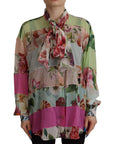 Dolce & Gabbana Elegant Floral Patchwork Silk Blouse