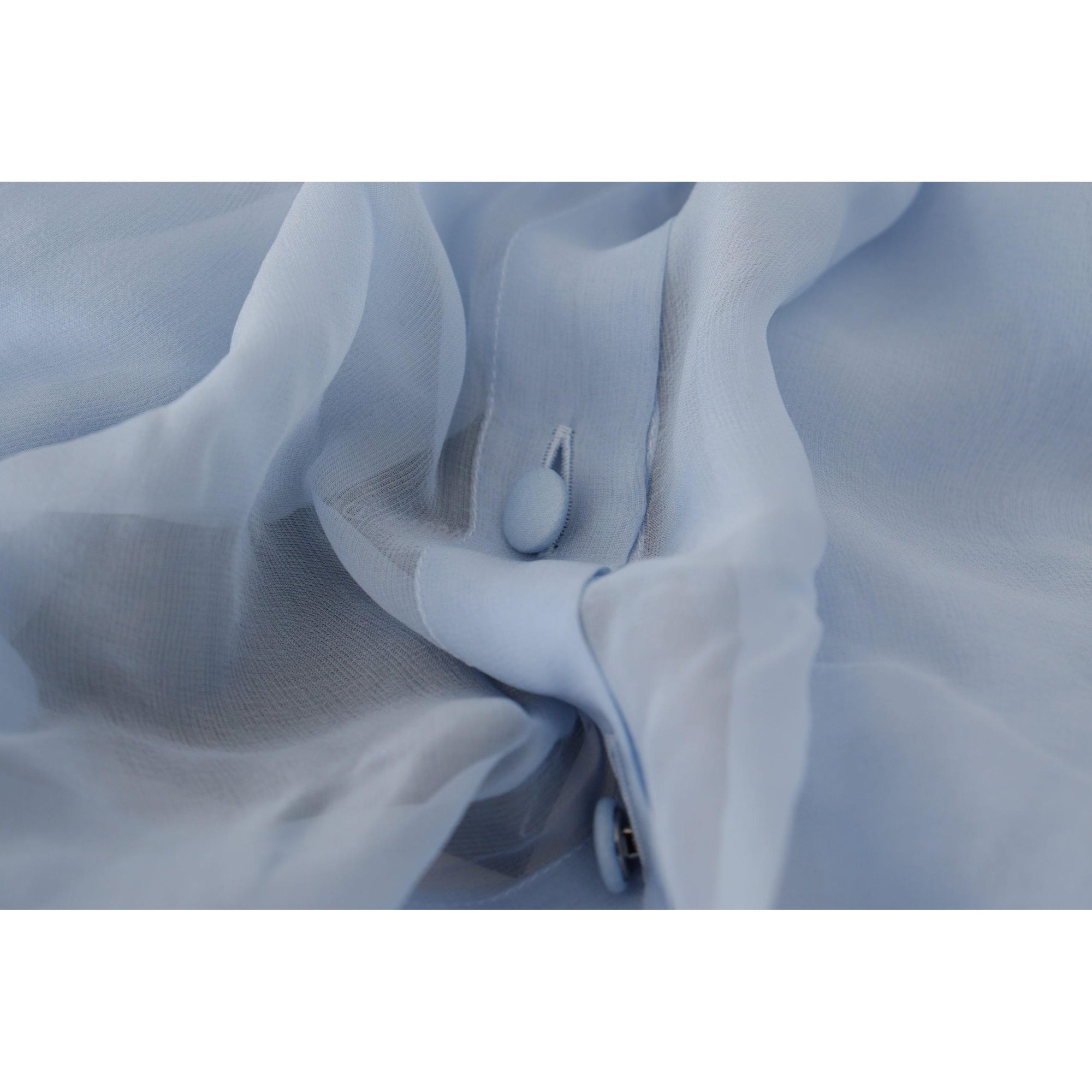 Dolce & Gabbana Elegant Silk Ascot Collar Blouse in Light Blue