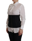 Dolce & Gabbana Elegant Black Corset Waist Strap Top