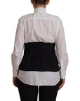 Dolce & Gabbana Elegant Black Corset Waist Strap Top