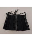 Dolce & Gabbana Elegant Black Corset Waist Strap Top