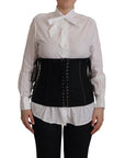 Dolce & Gabbana Elegant Black Corset Waist Strap Top