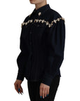 Dolce & Gabbana Elegant Crystal-Embellished Denim Jacket