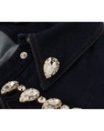 Dolce & Gabbana Elegant Crystal-Embellished Denim Jacket
