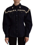 Dolce & Gabbana Elegant Crystal-Embellished Denim Jacket