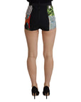 Dolce & Gabbana Multicolor Patchwork High Waist Hot Pants