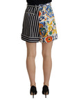 Dolce & Gabbana Majolica High Waist Designer Bermuda Shorts