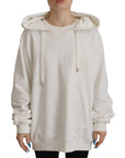 Dolce & Gabbana Chic White Hooded Pullover Sweater