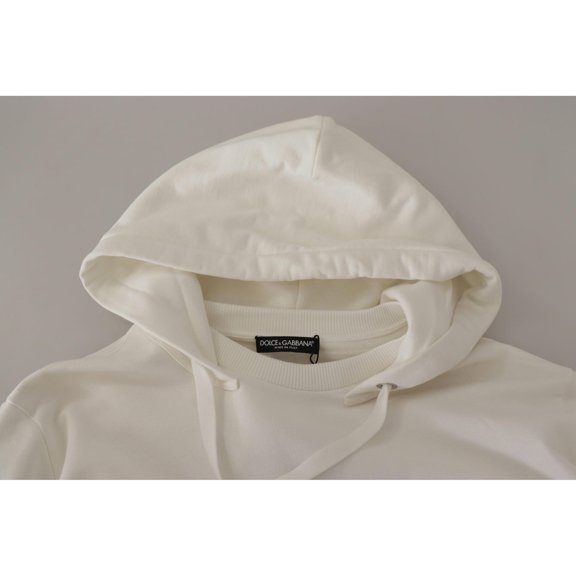 Dolce & Gabbana Chic White Hooded Pullover Sweater