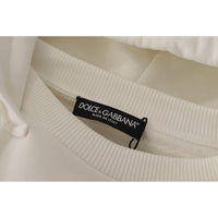 Dolce & Gabbana Chic White Hooded Pullover Sweater