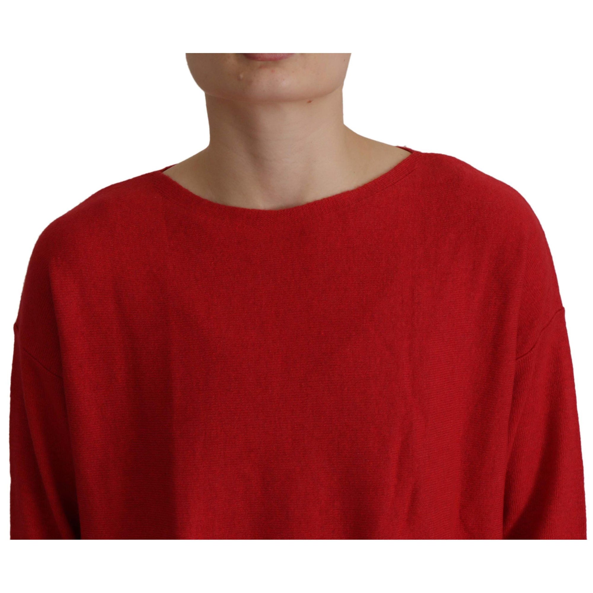 Dolce & Gabbana Elegant Red Wool Blend Knit Sweater