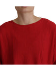 Dolce & Gabbana Elegant Red Wool Blend Knit Sweater