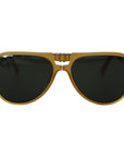 Dolce & Gabbana Chic Yellow Aviator Acetate Sunglasses